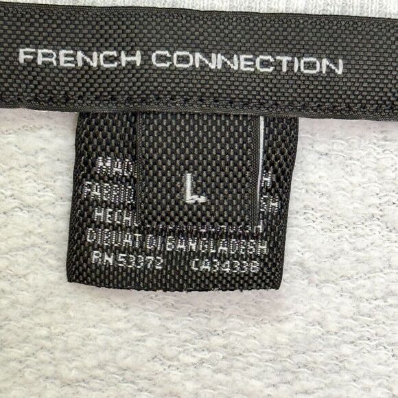 French Connection Love Sweatshirt Size Large Grey w Red Embroidery - Picture 2 of 6